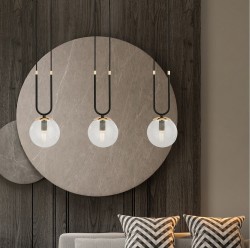 Glam 3 Black - lampa wisząca z elegancją trzech transparentnych kloszy aranżacja.jpg