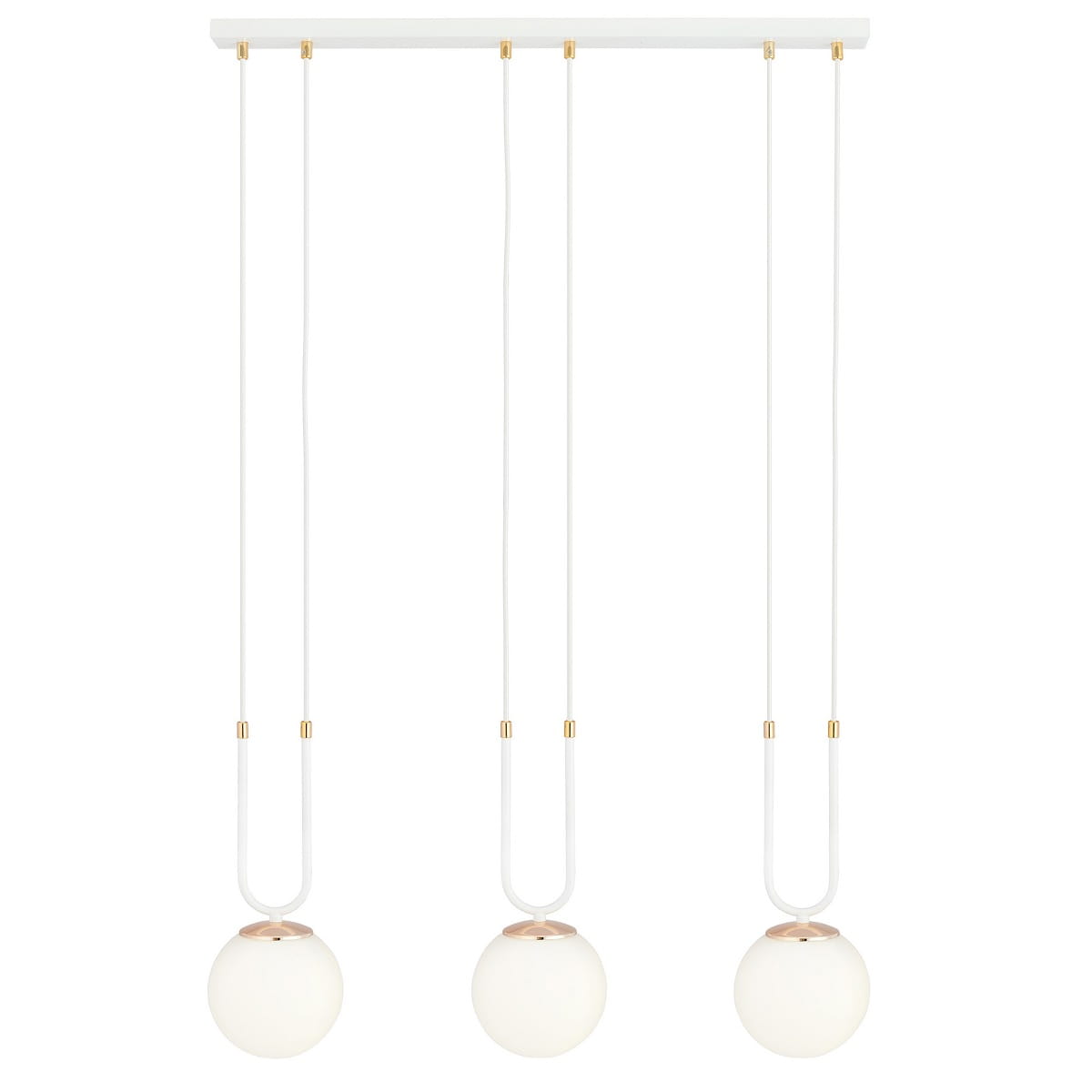 Glam 3 White- lampa wisząca z elegancją trzech mlecznych, białych kloszy.jpg
