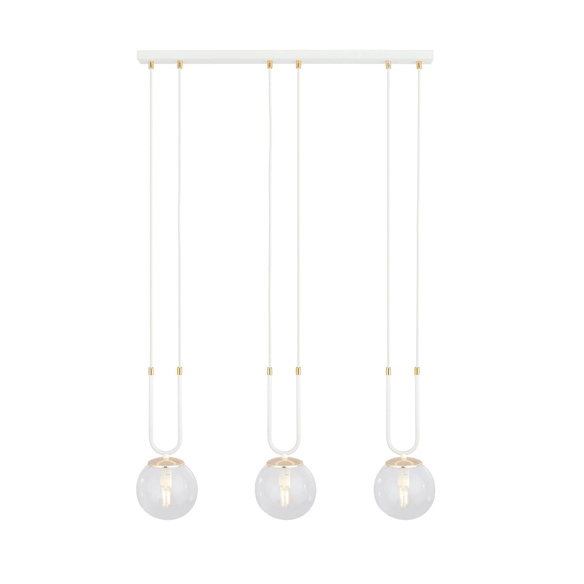 Glam 3 White- lampa wisząca z elegancją trzech przezroczystych kloszy.jpg