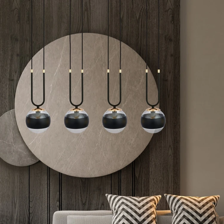 Glam 4 Black stripe - nowoczesna lampa wisząca nad stół w jadalni aranżacja.jpg