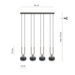 Glam 4 Black stripe - nowoczesna lampa wisząca nad stół w jadalni wymiary.jpg