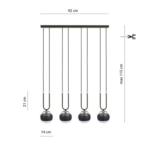 Glam 4 Black stripe - nowoczesna lampa wisząca nad stół w jadalni wymiary.jpg