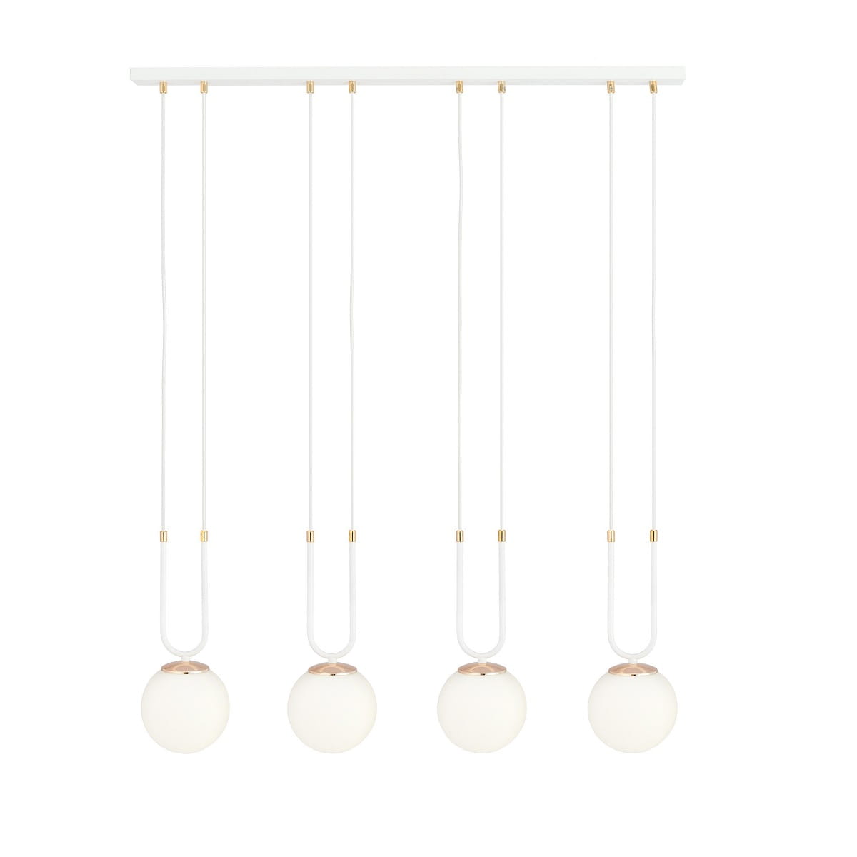 Glam 4 white - nowoczesna lampa wisząca nad stół w salonie, klosze białe.jpg