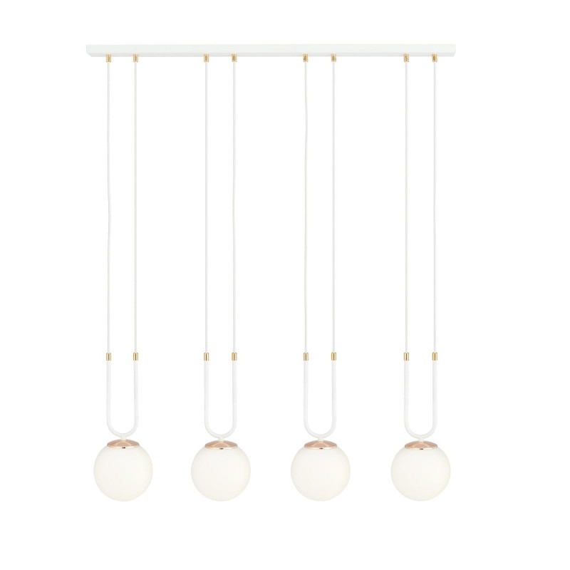 Glam 4 white - nowoczesna lampa wisząca nad stół w salonie, klosze białe.jpg