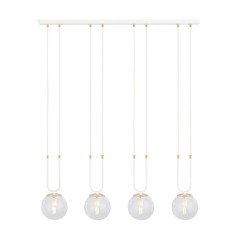 Glam 4 white - nowoczesna lampa wisząca do sypialni, klosze przezroczyste.jpg