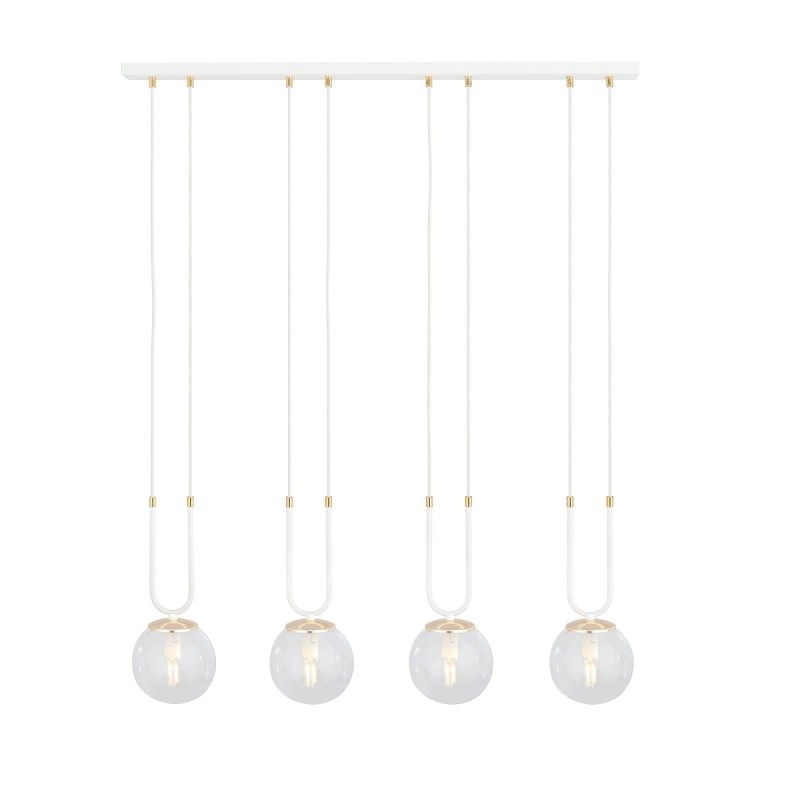 Glam 4 white - nowoczesna lampa wisząca do sypialni, klosze przezroczyste.jpg