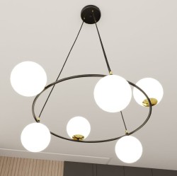 Azura 6 White– okrągła lampa wisząca, sześć mlecznych kloszy.jpg