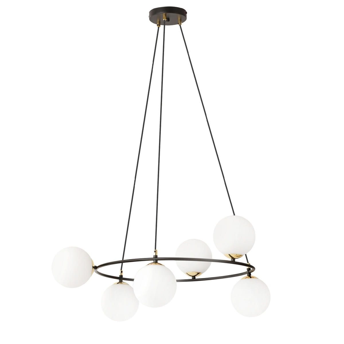 Azura 6 White– okrągła lampa wisząca, sześć mlecznych kloszy (2).jpg