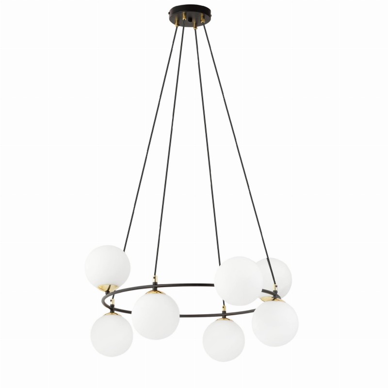Azura 8 White–  elegancka okrągła lampa wisząca, okrągłe szklane białe kule (2).jpg