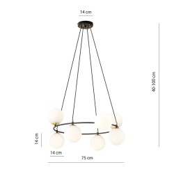 Azura 8 White–  elegancka okrągła lampa wisząca, okrągłe szklane białe kule wymiary.jpg