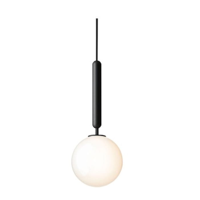 Lampa wisząca czarna, mleczny klosz White Ball Latta Black 15.jpg