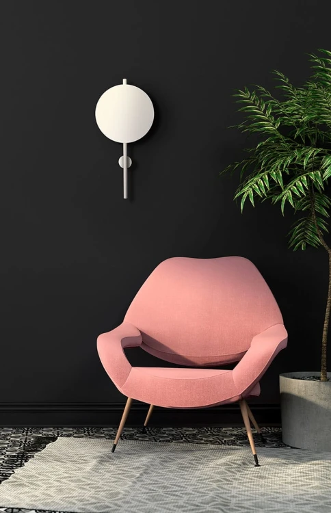 Pero 1 – biały kinkiet ścienny, pojedynczy klosz aranżacja.jpg