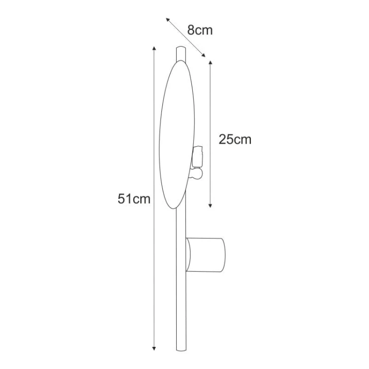 Pero 1 – biały kinkiet ścienny, pojedynczy klosz wymiary.jpg