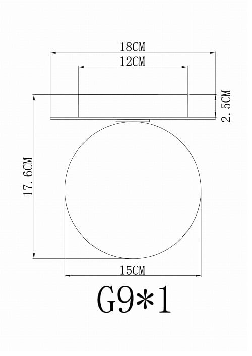 Plafon sufitowy - White Ball Black, mleczna kula 15cm wymiary.jpg