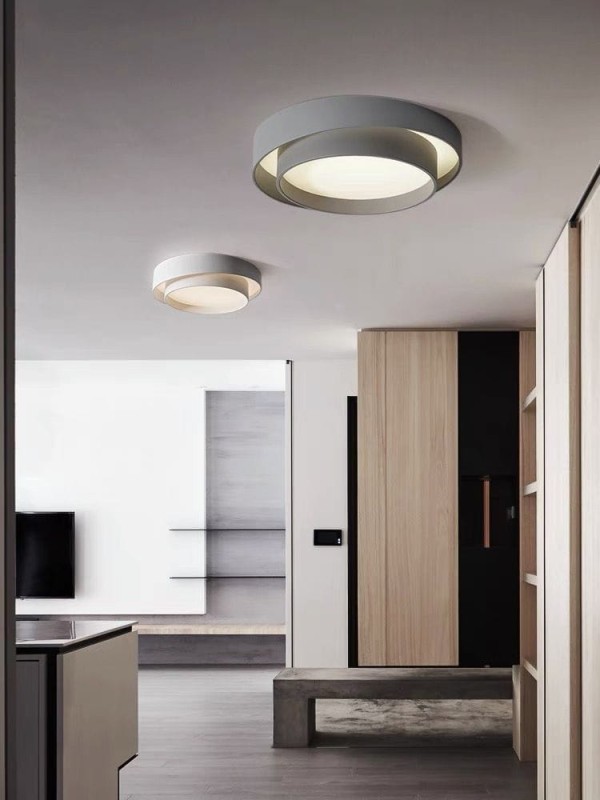 Plafon sufitowy LED - Roma Szara - średnica 50cm aranżacja 2.jpg