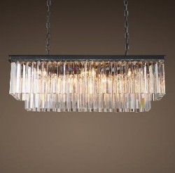 Żyrandol kryształowy QUARTZ RECTANGLE długość 100cm