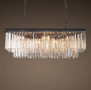 Żyrandol kryształowy QUARTZ RECTANGLE długość 100cm