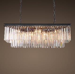 Żyrandol kryształowy QUARTZ RECTANGLE długość 100cm