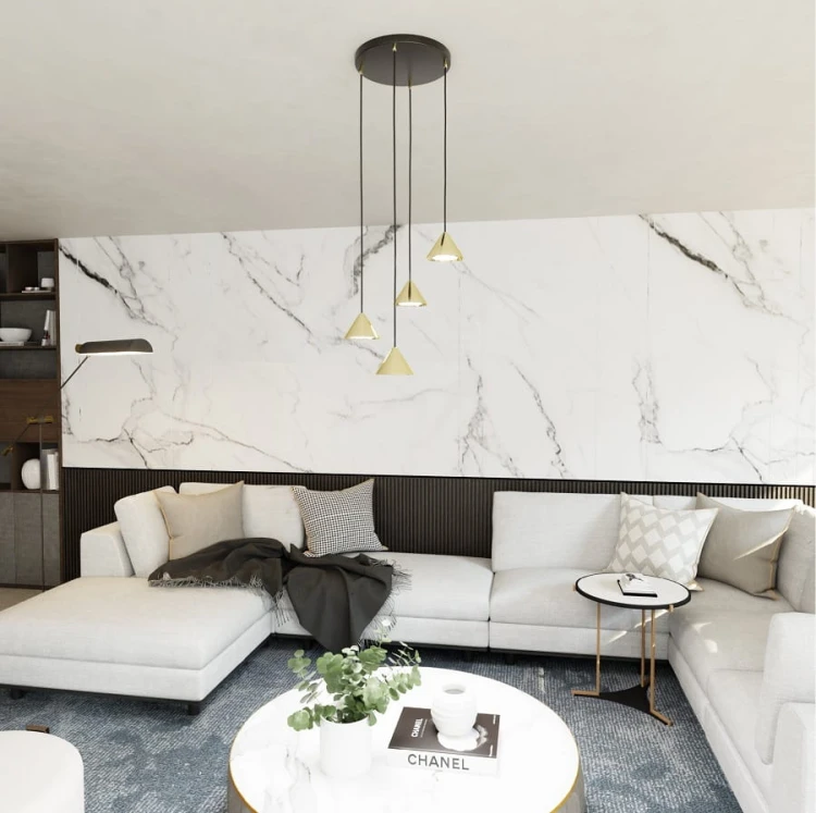 Elit 4 Premium Gold lampa wisząca do salonu w kolorze złotym aranżacja.jpg