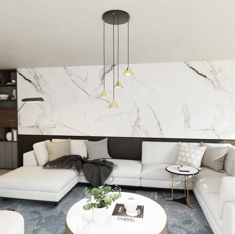 Elit 4 Premium Gold lampa wisząca do salonu w kolorze złotym aranżacja.jpg