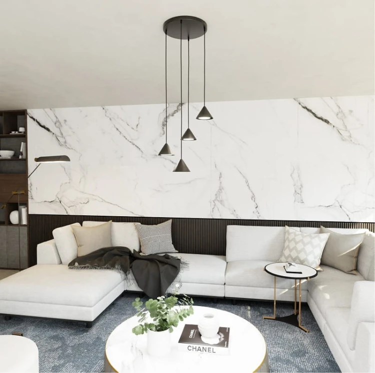 Elit 4 Premium Black lampa wisząca do salonu w kolorze czarnym, cztery klosze aranżacja.jpg