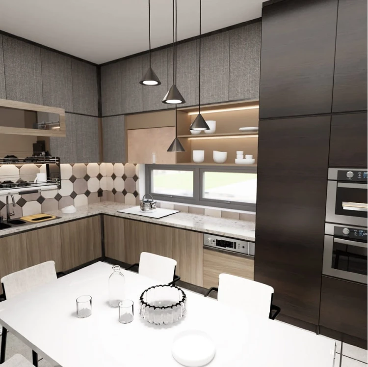 Elit 4 Premium Black lampa wisząca do salonu w kolorze czarnym, cztery klosze aranżacja (3).jpg