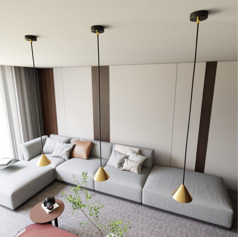 Elit Gold 1 pojedyncza lampa wisząca w kolorze złotym klosz aranżacja.jpg