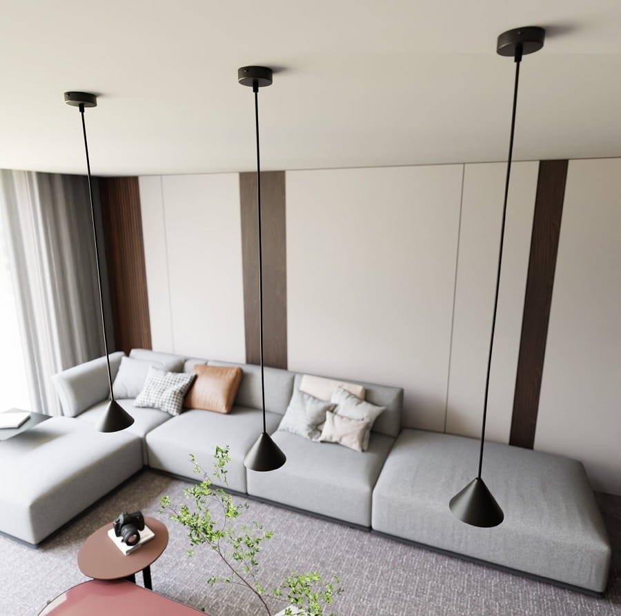 Elit Black 1 pojedyncza lampa wisząca w kolorze czarnym klosz aranżacja (3).jpg