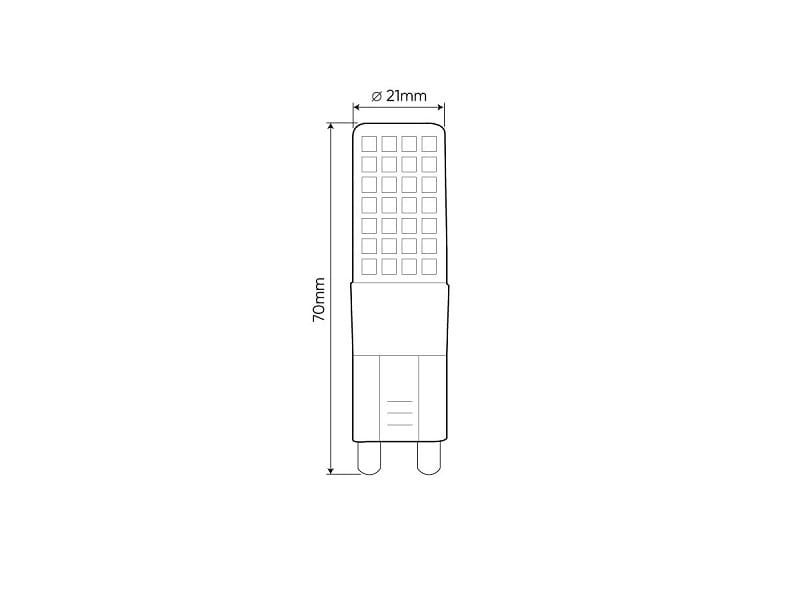 Żarówka G9 8W- barwa neutralna 4000K wymiary.jpg