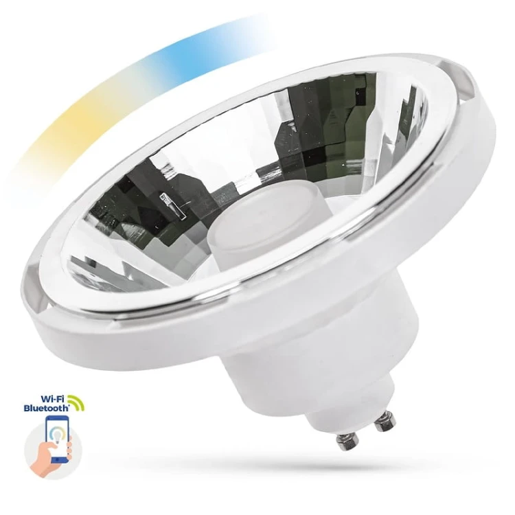 Biała żarówka GU10 AR111, 12W,  kąt świecenia 45°, ściemniana.jpg