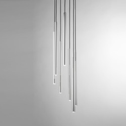 Lampa punktowa wisząca Sopel Lux 7 Srebrna – nowoczesne oświetlenie do wysokich wnętrz i antresoli klosze.jpg