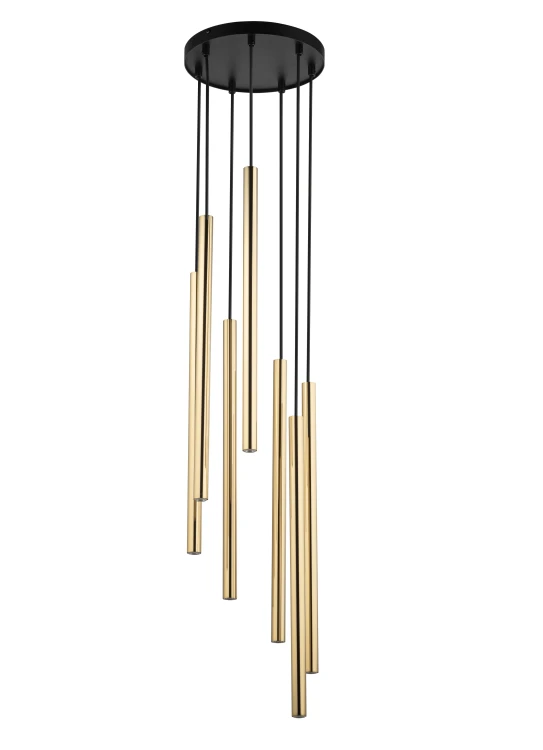 Lampa-punktowa-wisząca-Sopel-Lux-7-Złota-–-nowoczesne-oświetlenie-do-wysokich-wnętrz-i-antresoli.webp