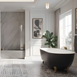 Hampton Plafon Pojedynczy złoty - jeden szklany klosz aranżacja.jpg
