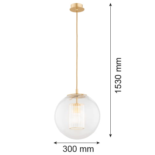 Hampton ojedyncza wiszaca szklan kula 30cm - jasny mosiądz wymiary.jpg