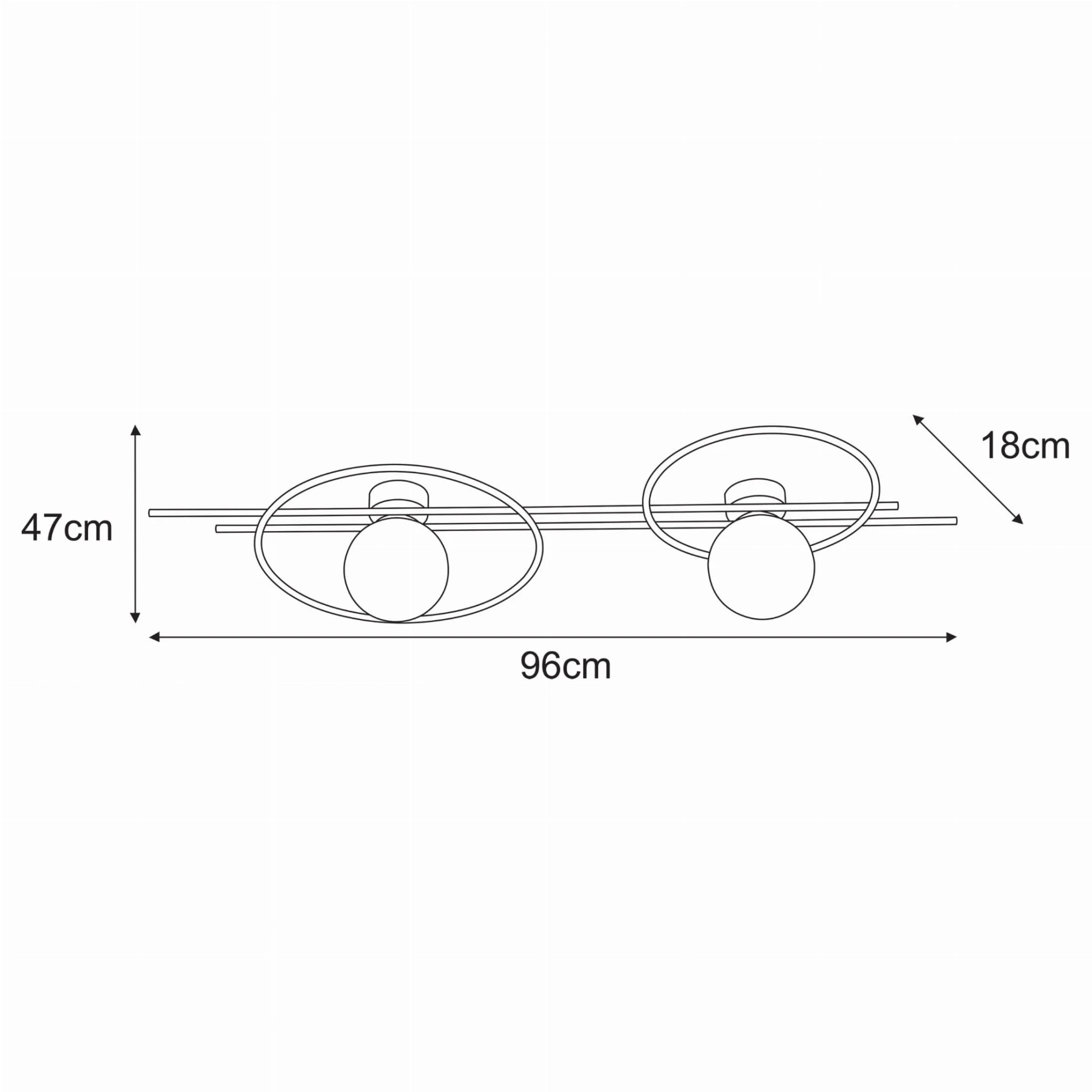 Kinkiet ścienny Corsa 2 – nowoczesny design z grafitowymi kloszami wymiary.jpg