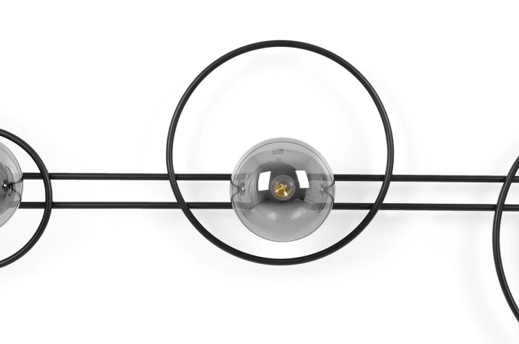 Nowoczesna lampa ścienna Astra 3 – kinkiet z trzema grafitowymi kloszami klosz.jpg