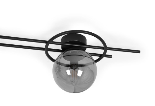 Nowoczesna lampa ścienna Astra 3 – kinkiet z trzema grafitowymi kloszami szczegół.jpg