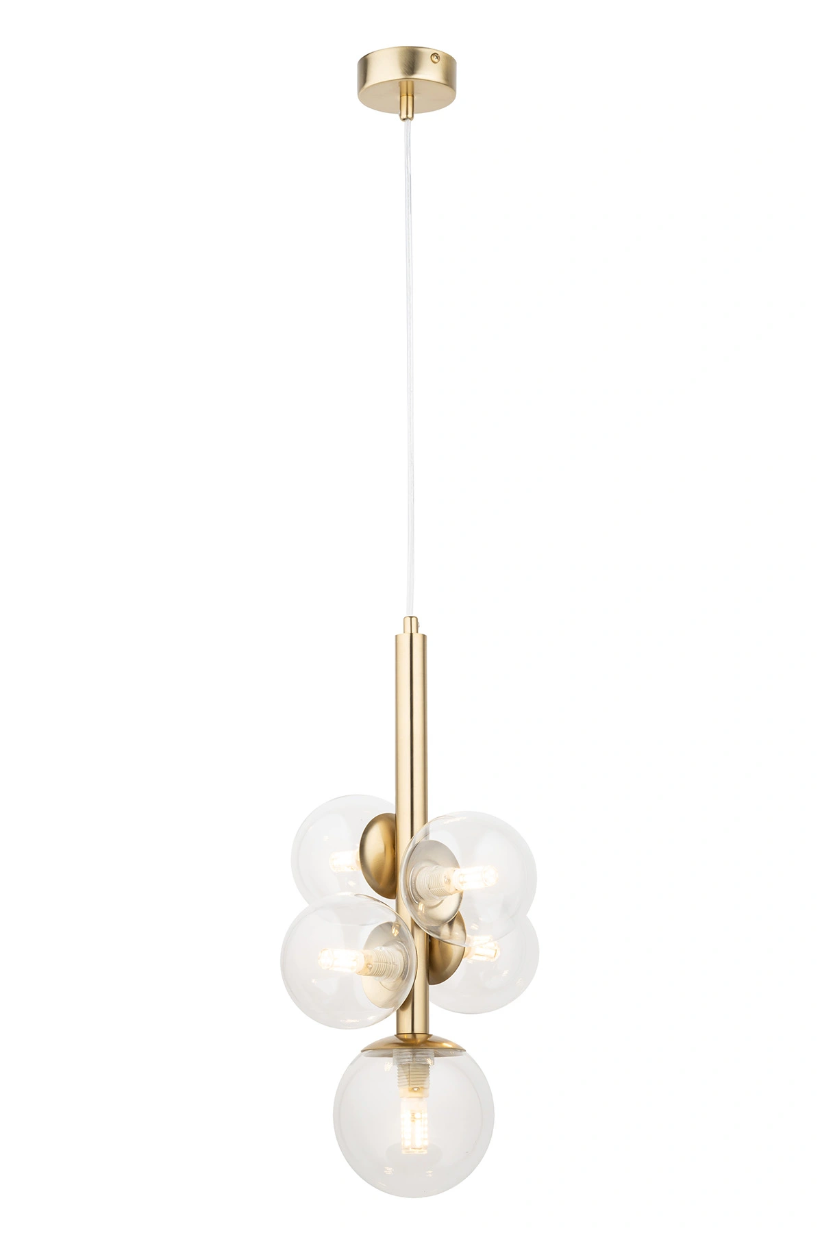 Perla-Lux-5-złota-lampa-wisząca-pięć-przezroczystych-kloszy.webp