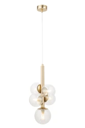 Perla-Lux-5-złota-lampa-wisząca-pięć-przezroczystych-kloszy.webp