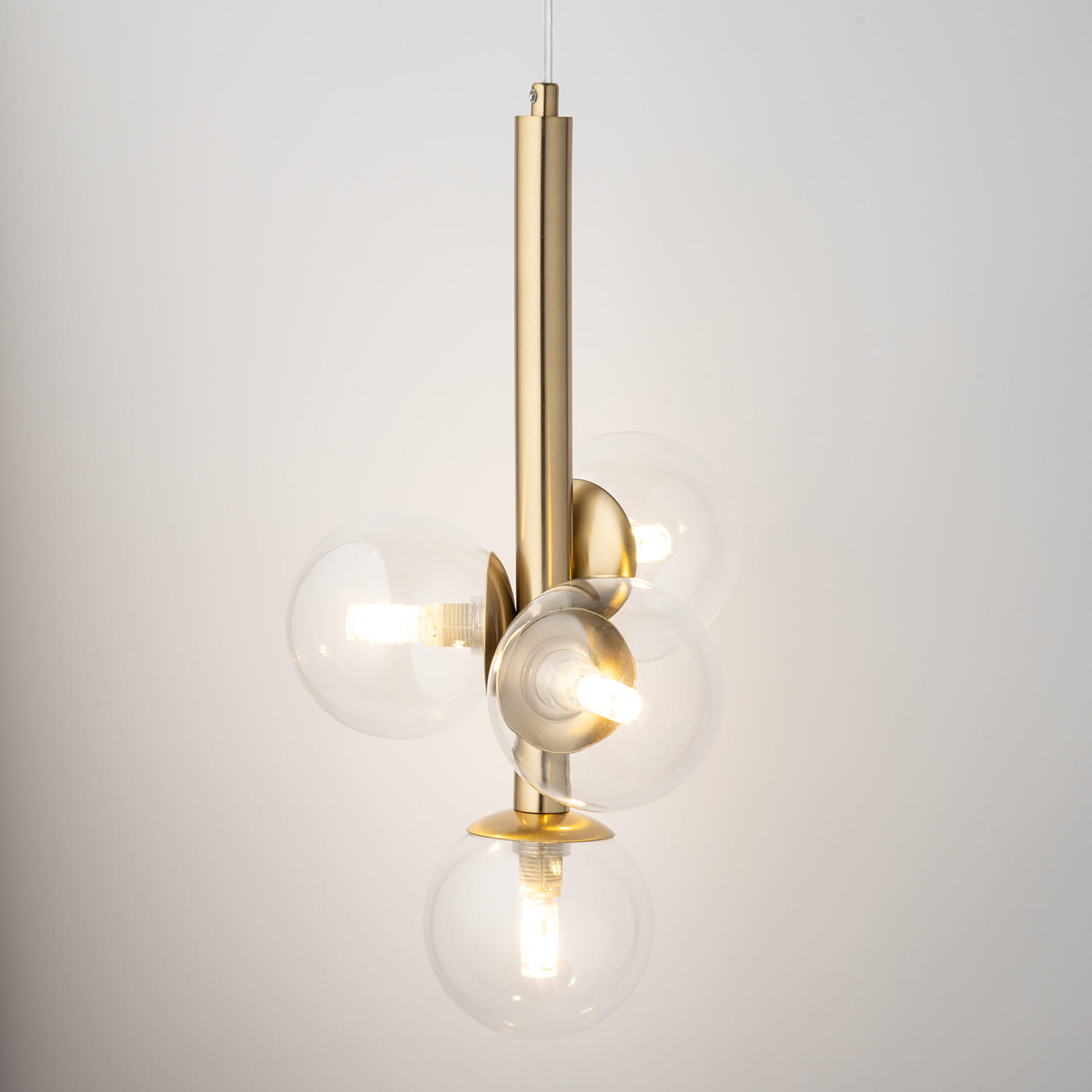 PERLA LUX 4 lampa wisząca w kolorze złotym, przezroczyste klosze.jpg