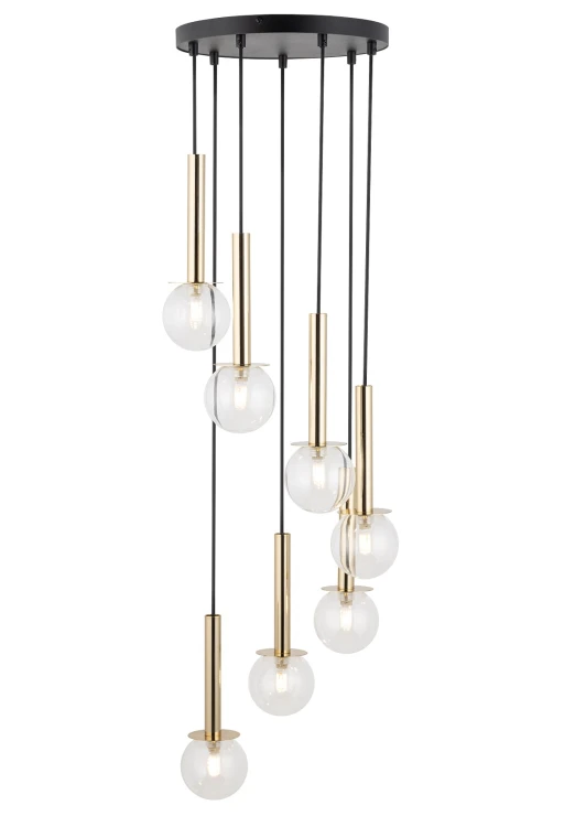 Daisy-7-złoto-przezroczysta-kaskadowa-lampa-wisząca-do-wysokich-pomieszczeń.webp