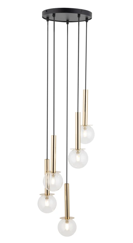 Daisy-5-lampa-wisząca-złota-do-sypialni-klosze-przezroczyste.webp