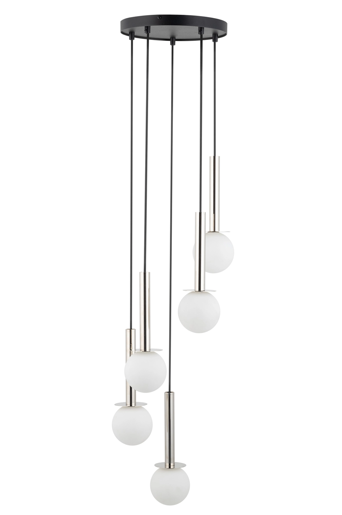 Daisy-5-nowoczesna-lampa-wisząca-srebrna-do-kuchni_-białe-klosze.webp