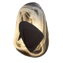 Neon Led nowoczesny kinkiet, lampa ścienna szkło złote, 5W widok z przodu 2.jpg