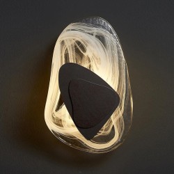 Neon Led nowoczesny kinkiet, lampa ścienna szkło złote, 5W widok z przodu.jpg