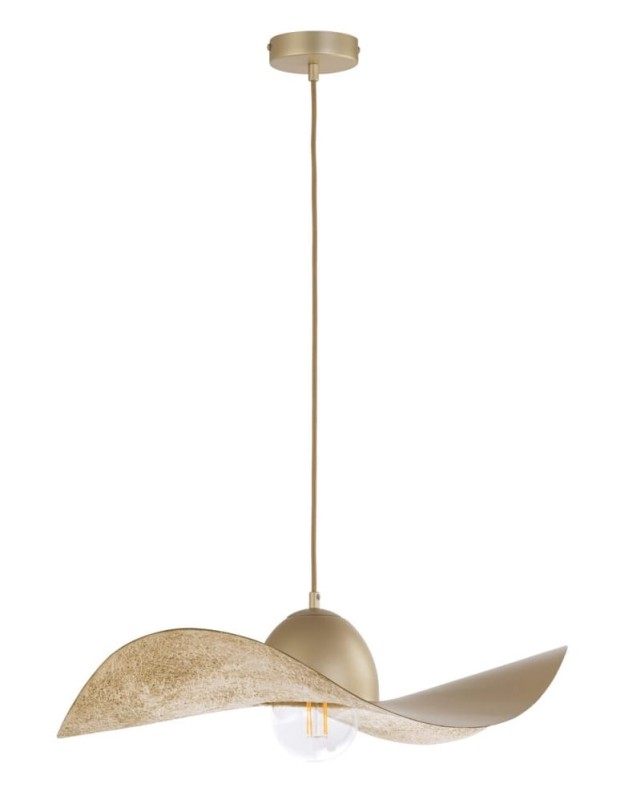Lampa wisząca klosz nieregularny  – Kapello złota