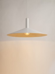 Capri 70 biało złota lampa wiszaca do kuchni stożek zloty w srodku, środek.jpg