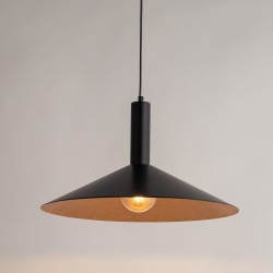 Capri 50 czarno miedziana lampa wisząca do jadalni stożek klosz.jpg
