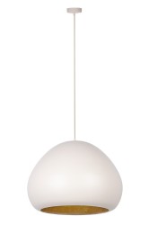 Lava beżowo złota zawieszona lampa do kuchni nad stół.jpg