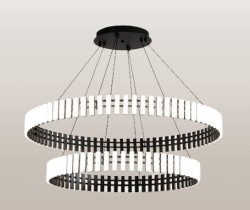 Obsidian Podwójna 80cm - lama wisząca dwa pierścienie LED ring do salonu.jpg
